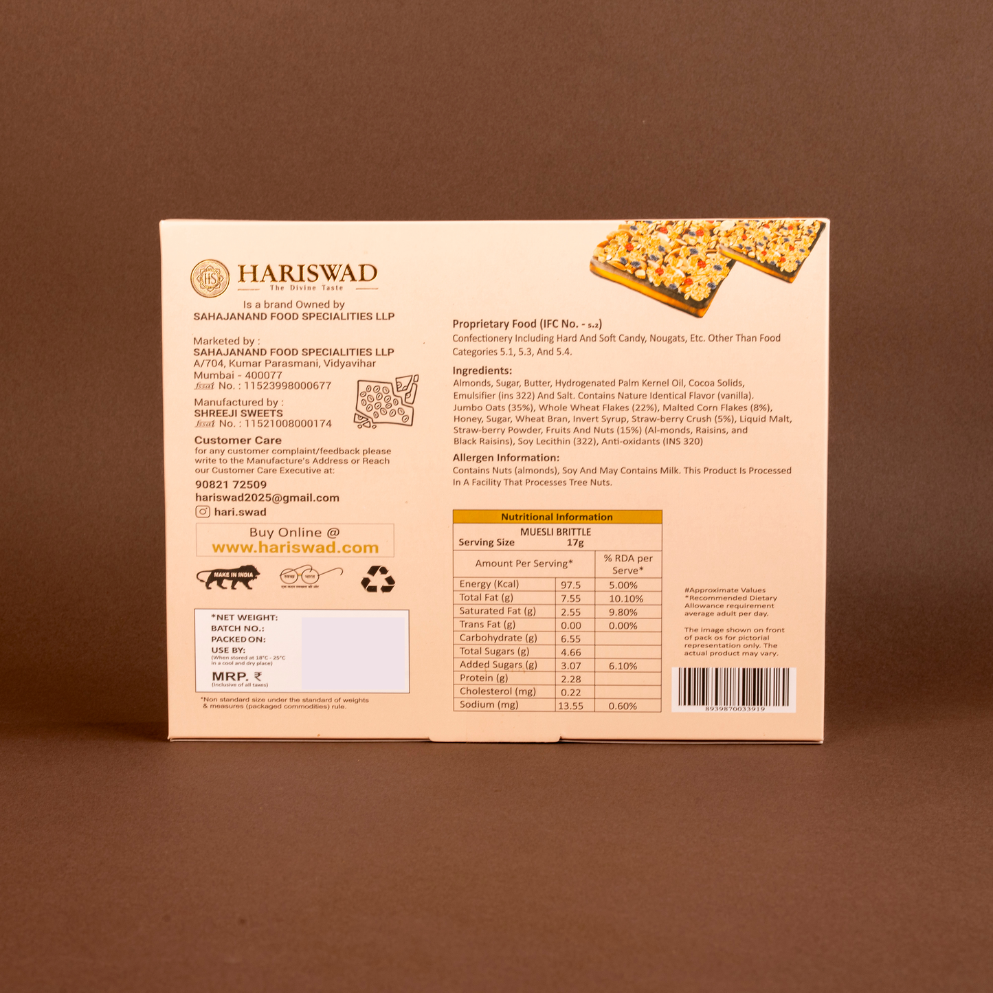 Hariswad Muesli Brittle