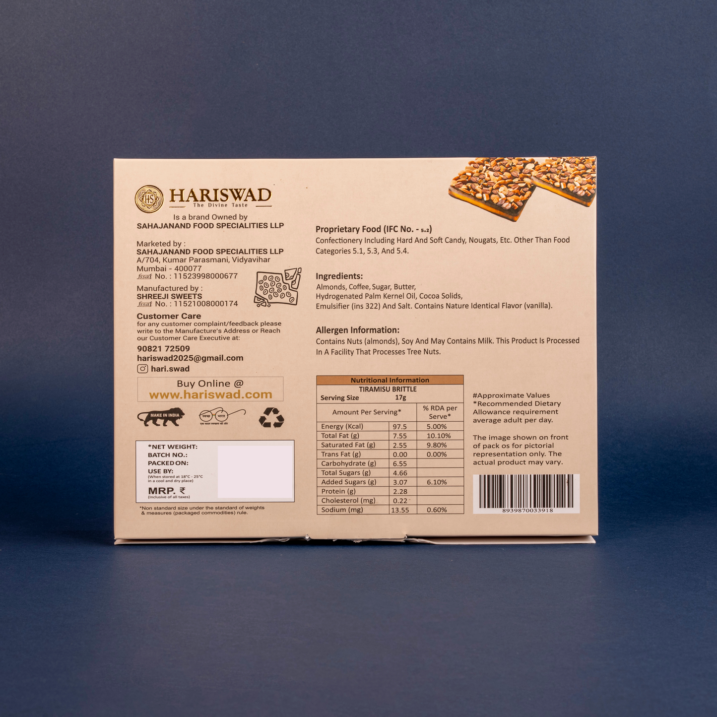 Hariswad Tiramisu Brittle