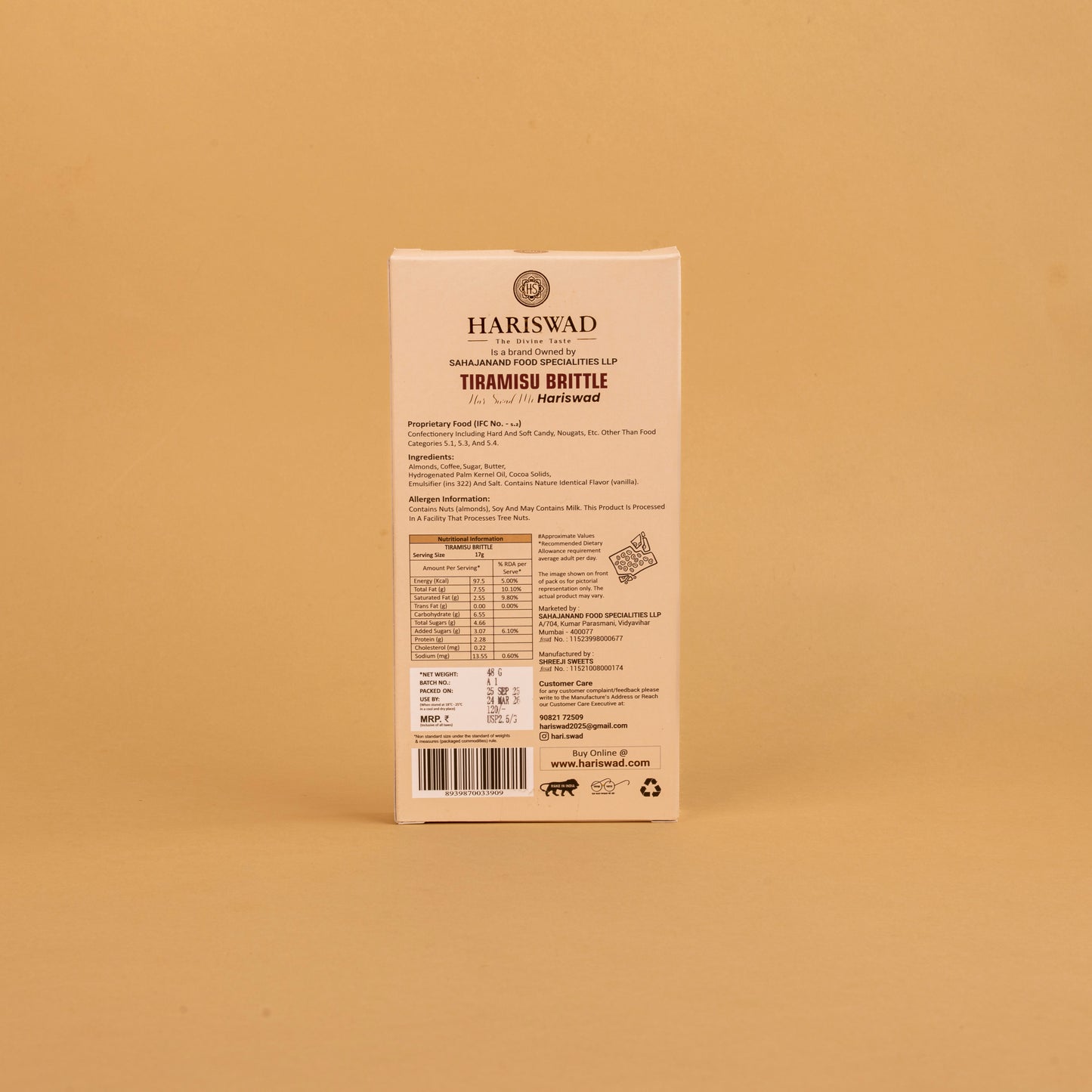 Hariswad Tiramisu Brittle