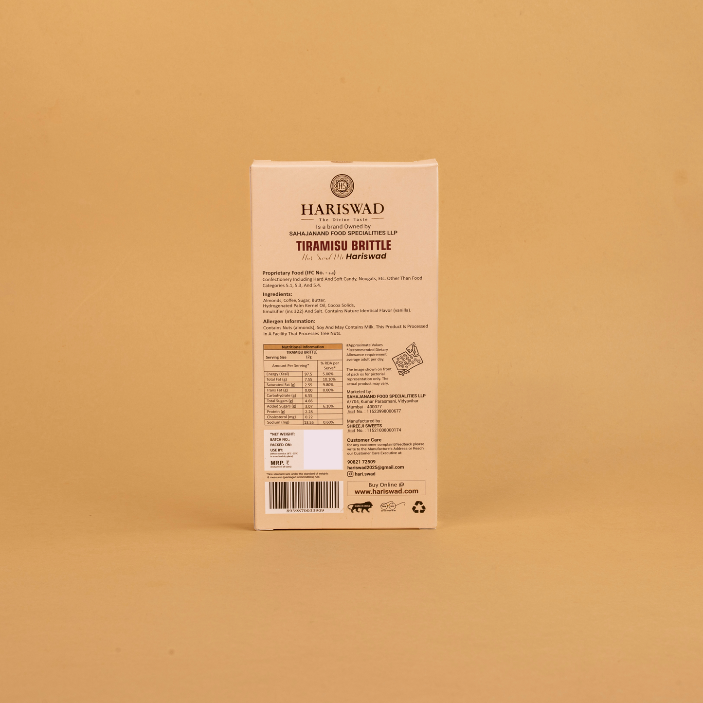 Hariswad Tiramisu Brittle