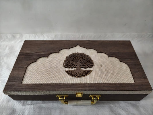 "Hariswad Luxury Wooden Dryfruit Gift Box (5 Jars)"